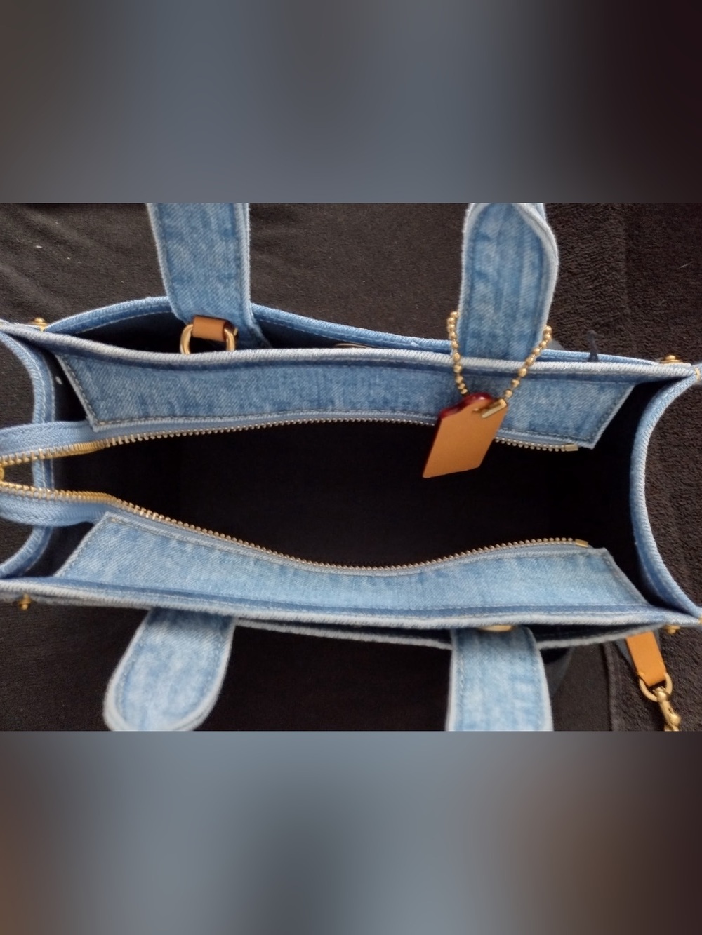 Coach Cargo Medium Denim Tote Bag 26 - Picture 3 of 5